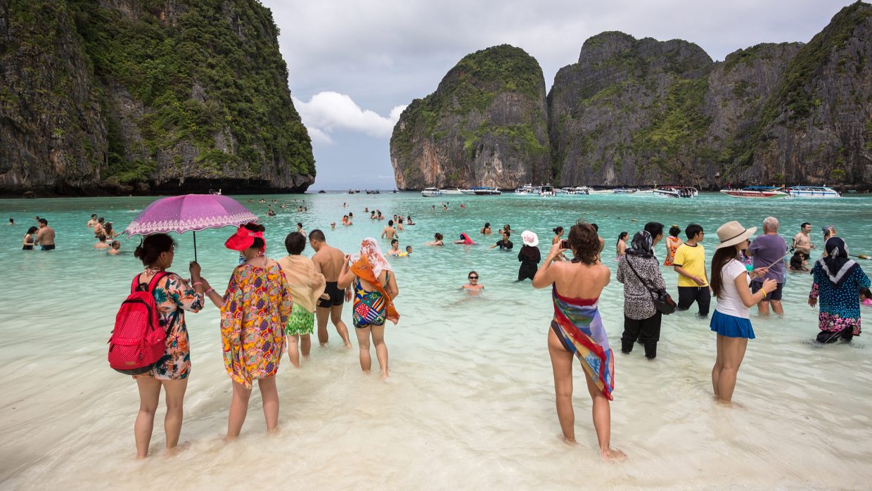 Chinese Tourist on the Beach